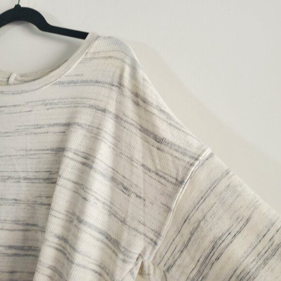 Altar'd State Striped T-shirt Large Cream Tasseled Boho Chic Casual - Picture 4 of 9